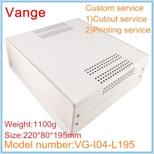 1pcs/lot powder surface iron housing 220*80*195mm ABS plastic panels apparatus enclosure case for electronics PCB device
