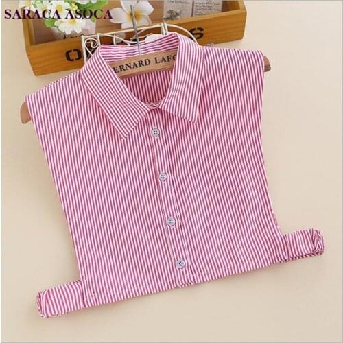 Fashion All Match Striped Shirt Fake Collar Women Elastic Belt Detachable Collar Girls