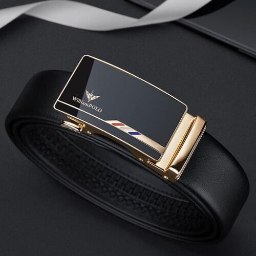 Fashion auto buckle leather belt men business high grade belt business travel personalized belt