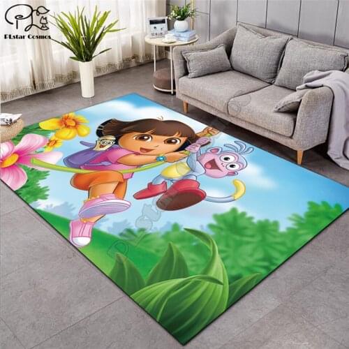 Dora Cartoon funny carpet Anti-Skid Area Floor Mat 3D Rug Non-slip Mat Dining Room Living Room Soft Bedroom Carpet style-03