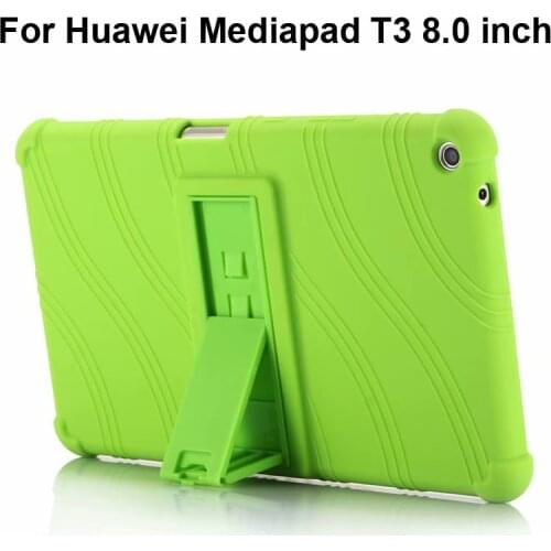 Anti Knock Silicone Stand Cover For Huawei Mediapad T3 8.0 KOB-L09 KOB-W09 Tablet Case Capa Honor Play Pad 2 8 Sleeve Pouch Bag