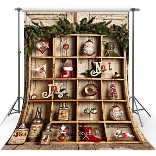 Mehofond Merry Christmas Backdrop Showcase Santa Claus Shoe Decoration Photography Background Prop Photo Studio Banner Photozone
