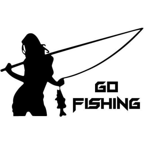 Fishing Female girls Cutting Sticker Window Decor Waterproof Decals ZP011