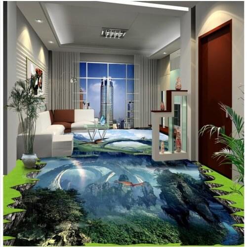 Dolphin 3D wallpaper floor for living room Custom Photo self-adhesive 3D floor PVC waterproof floor 3d floor wallpapers