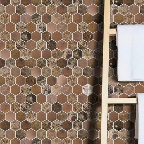 Hexagonal metail copper kitchen mosaic tile for home decoration