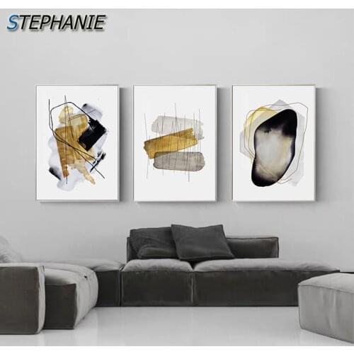 Modern Simple Gray Color Blocks Canvas Art Abstract Blue White HD Poster N Print Wall Picture for Living Room Bedroom Home Decor