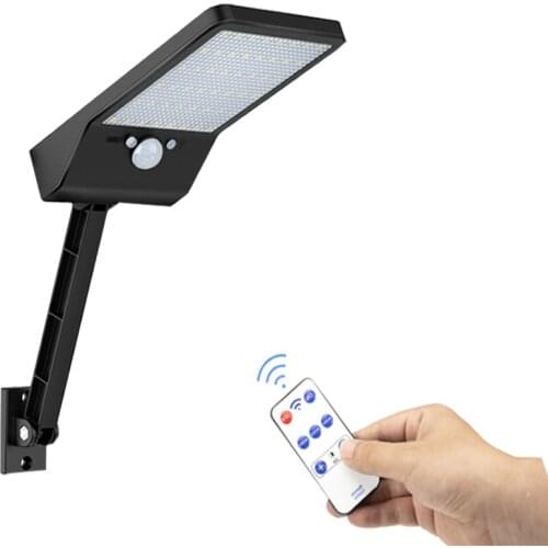 LED Solar-Wall-fence-Light Garden-street-deck-Lamp Outdoor Pir-Motion-Sensor remote-Control IP65 Waterproof&3