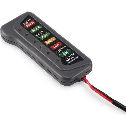 Car Battery Tester Digital Capacity Tester Checker For 12V Battery Power Supply Tester Measuring Instrument 6 LED light Display