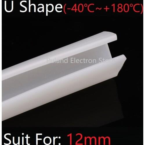 U Shape Seal Strip 12mm Channel Silicone Rubber Wrap Slid Window Car Door Shower Frameless Glass Edge Weatherstrip Soft Protect