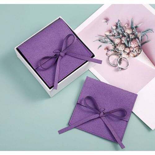 10 Microfiber Jewelry Packaging Christmas Wedding Presents Gift Pouch Purple Velvet Envelope Pouches for Ring Earrings Necklace