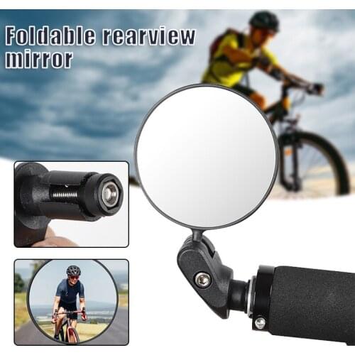 Bicycle Rearview Mirror Foldable Mirror 360-Degree Rotating Lens for Mountain and Road Bicycle ASD88