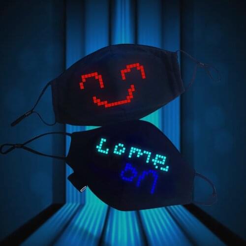 Magical Mask Face Mask LED Lighted Bluetooth App Control Mask For Men Women USB Rechargeable Party Display Board Mask Gift