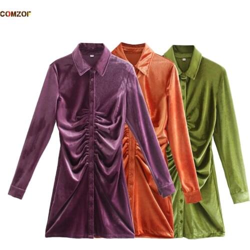 New Arrival Women Velvet Long Shirt Pleated 2021 Spring Autumn INS Velour Tops Clothing Vintage Fashion Blouse Haut Femme