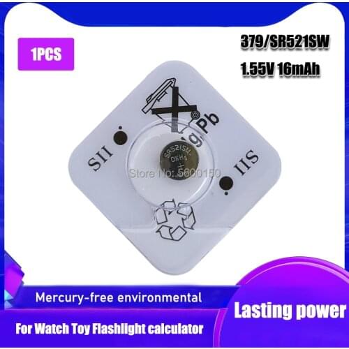 1PCS FOR SEIZAIKEN Watch Battery 1.55V 379 SR521SW D379 SR63 V379 AG0 Silver oxide Button Coin Cell Batteries MADE IN JAPAN