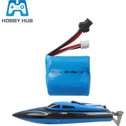 7.4V 600mAh 18350 Li-ion Battery for H100 H102 S22S JJRC S1 S2 S3 S4 S5 Rc Racing Boat Battery 7.4 V 1pcs