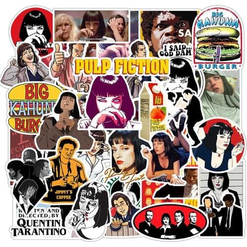 10/30/50PCS Pulp Fiction Classic Movie Stickers Skateboard Fridge Guitar Laptop Travel Luggage Kid Toys Cool Decal Sticker