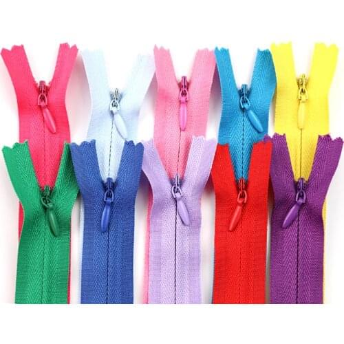 10Pcs/Pack 50cm 3# Colorful High Quality Invisible Zipper Nylon Coil Zipper For DIY Handcraft Cloth Sewing Accessories Wholesale