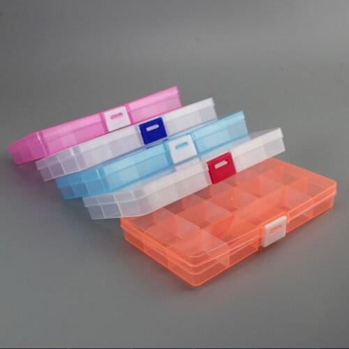 12.8*6*2.3cm 10 Grids Compartment Plastic Storage Box Jewelry Earring Bead Screw Holder Case Display Organizer Container