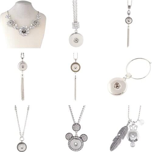 18mm 20mm Snap Button Necklace DIY Jewelry 5pcs/lot KD3038