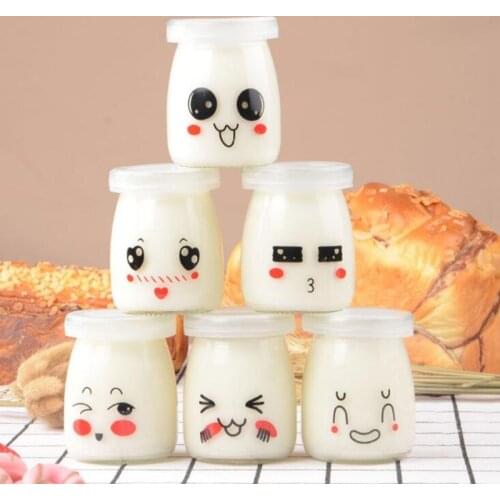 2Pcs 150/200Ml Pudding Bottle Glass Bread Shop Nice Bottle Heat Resistant Yogurt Containers Milk Cup Jelly Jar for Home Shop