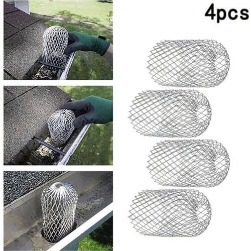 4Pcs High Quality Metal Mesh Gutters Gutter Leaf Debris Mud Trap Guards Drain Pipes Cover For Square Round Downpipe Gutter Guard