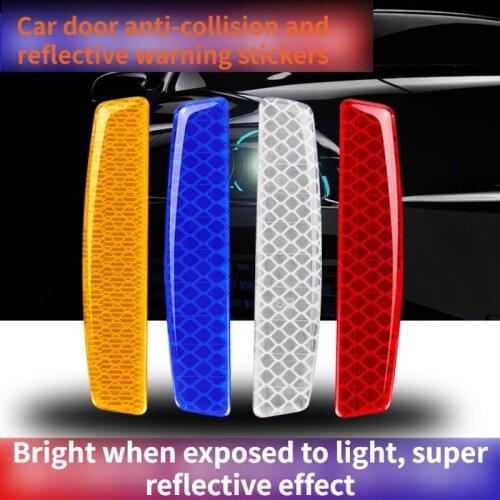 4X Auto Side Anti-scratch Strip Car Warning Safety Mark Reflective Strip Anti-collision Car Door Bumper Sticker Car Accessories