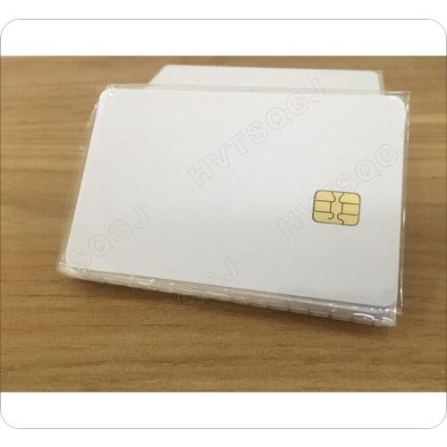 50pcs/lot Free shipping White blank PVC card with sle4442 chip contact IC card/contact smart card
