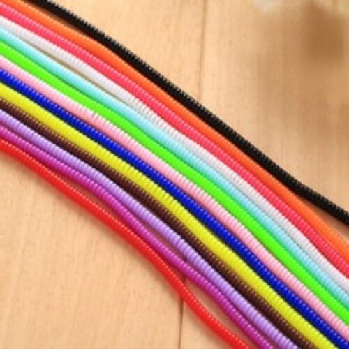 60cm Solid Colorful Phone Wire Cord Rope Protector USB Charging Cable Bobbin Winder Data Line Cover Suit Spring Sleeve Twine