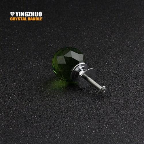 Promotion Hot 5pcs Furniture Drawer Handles Cabinet Door Decoration Kitchen Green Ball Crystal Knob Handle Free Shipping