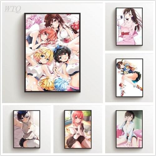 Anime Posters Canvas Painting Rent A Girlfriend Chizuru Mami Sumi Ruka Photos for Childrens Room Wall Decor Wall Art Home Decor