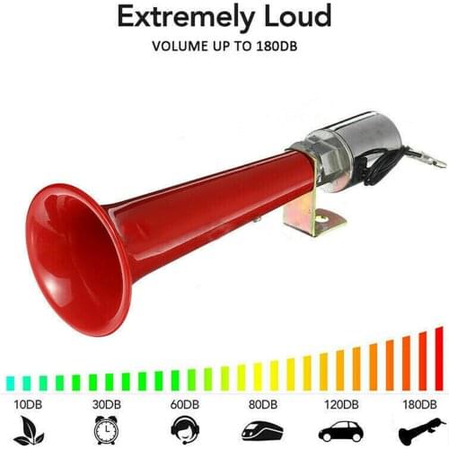 180db Car Air Horn Train Horns Single Trumpet for Any 12V / 24 V Car Vehicles Trucks SUV Loud Single Speaker Motorcycle Airhorns