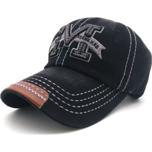 Washed Men Baseball Cap Women Denim Cotton Sunshade Hat Letter Embroidered Snapback Casual Unisex Sun Caps Trucker Hat Casquette