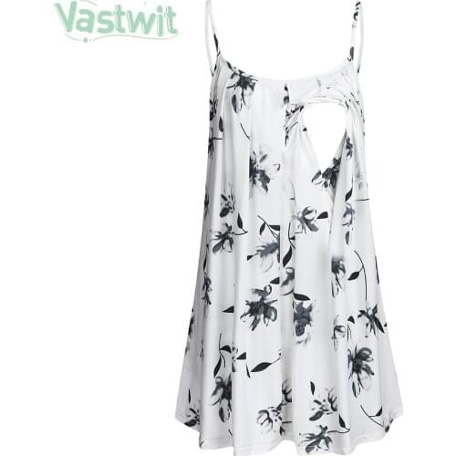 Maternity Breastfeeding Clothes Women Pregnant Clothing Sleeveless Blouse T Shirt Pregnancy Floral Print Tops Shirt Nursing Vest