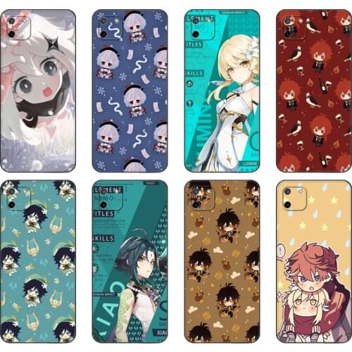 Black tpu Case For OPPO Realme C11 C20 C21 Case Back Cover Bumper Genshin impact