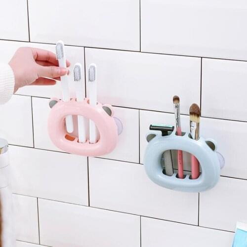 Cute Shelf Suporte Para Escova De Dente Suction Cup Shelves Repisas Teeth Brush Holder Casa De Banho Organizador Household Items