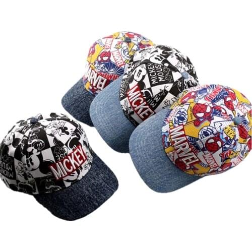 Disney Spider Man Childrens Baseball Cap All-match Anime Hat Fashion Mickey Sun Hat Trend Hot Cartoon Spiderman Boy Peaked Cap