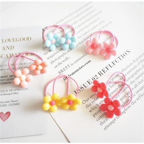 Baby Girls Hair Bands 2 Flower Kids Elastic Hair Ropes Princess Hair Scrunchies Hair Accessories