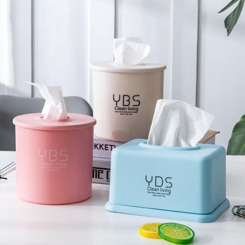 Home Moisture-proof Tissue Storage Box Kitchen Accessories Napkin Case Rectangle Round Toilet Paper Boxes Room Desktop Storager