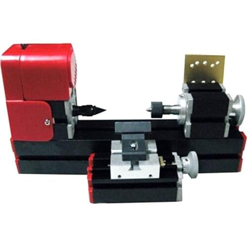 DIY Horizontal Tool All-Metal 6 in 1 Mini Lathe Milling Drilling Wood Turning Jag Saw and Sanding Combined Machine