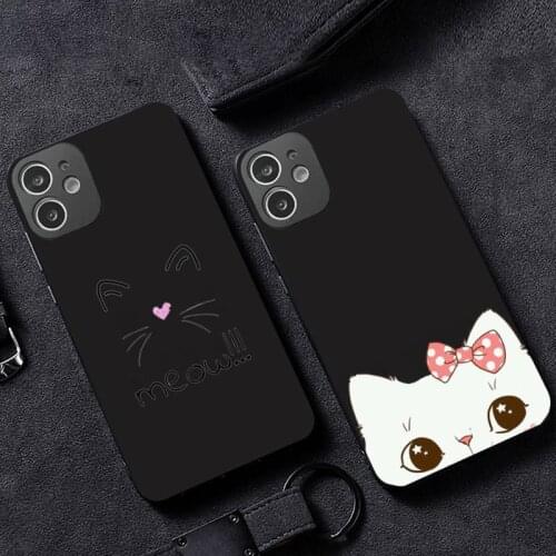 Ins pink cute cat meow Phone Case for iPhone 12 11 mini pro XS MAX XR 8 7 6 6S Plus X 5S SE 2020