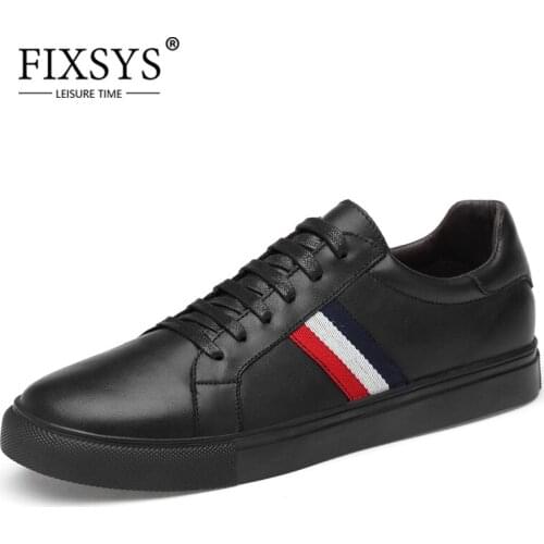 FIXSYS Spring Mens Skateboard Shoes High Quality Lace-up Sneakers Breathable Casual Shoes for Man Fashion Striped Trainer Shoes
