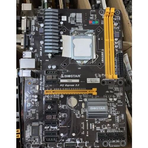 Biostar TB85 6GPU 6PCI-E Professional mining BTC PRO Used Desktop Motherboard B85 LGA 1150 DDR3 16GB SATA3 USB2.0 USB3.0