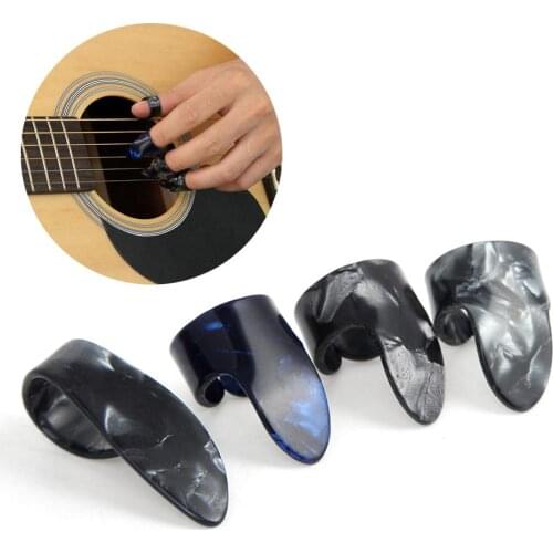 4pcs Guitar Picks 1 Thumb + 3 Finger Acoustic Nail Celluloid Jim Guitar Banjo Thumb Picks Plectrum For Guitar Accessories