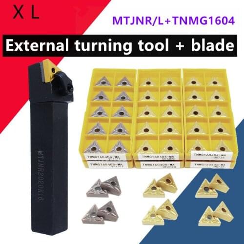 MTJNL1616H16 MTJNR1616H16 Lathe Turning Tool Holder for TNMG1604 Insert Kit 4 Wrench+TNMG160404 TNMG160408 Carbide inserts