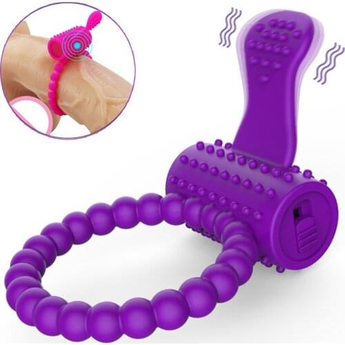 Soft Silicone Vibrating Penis Ring Sex Toys for Men Couples Male Delay Ejaculation Ring Clit Stimulate Elastic Lock Vibrator