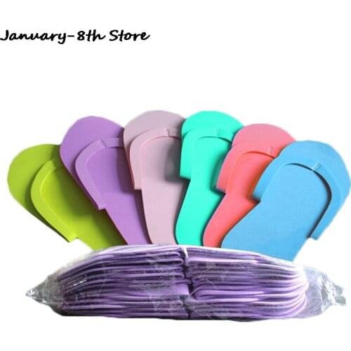 12 Pairs Disposable Foam Slippers Spa Pedicure Sandals Foam Pedicure Slippper For Salon Spa Pedicure Flip Flop Tools