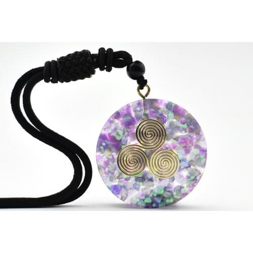 Sri Yantra Necklace Crystal Orgone Pendant Meditaion Relaxation Jewelry