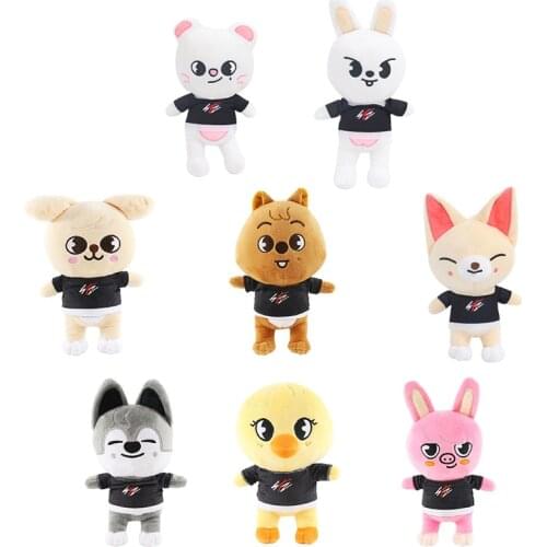 20cm Skzoo Plush Toys Stray Kids Cartoon Stuffed Animal Plushies Doll Wolf Chan Leebit Fox.ny Jiniret Puppym Kids Fans Gift