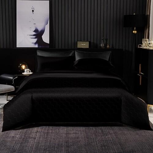 Nordic Style Duvet Cover Set With Pillowcase,210x210 Quilt Cover,264×228 Blanket Cover,Black Hexagon Pattern Bedding Set
