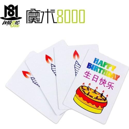 Happy Birthday Card Group Prediction Stage Magic Illusions Street Gimmicks Easy Tricks Accessories